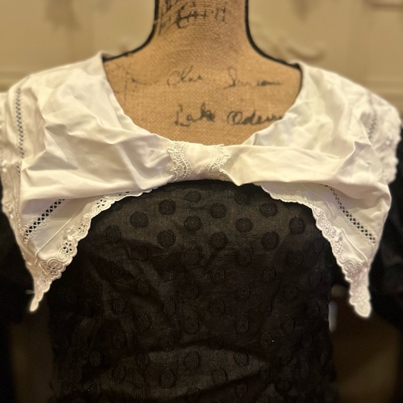 Sister Jane Black Top with White Lace Collar - Picture 6 of 12